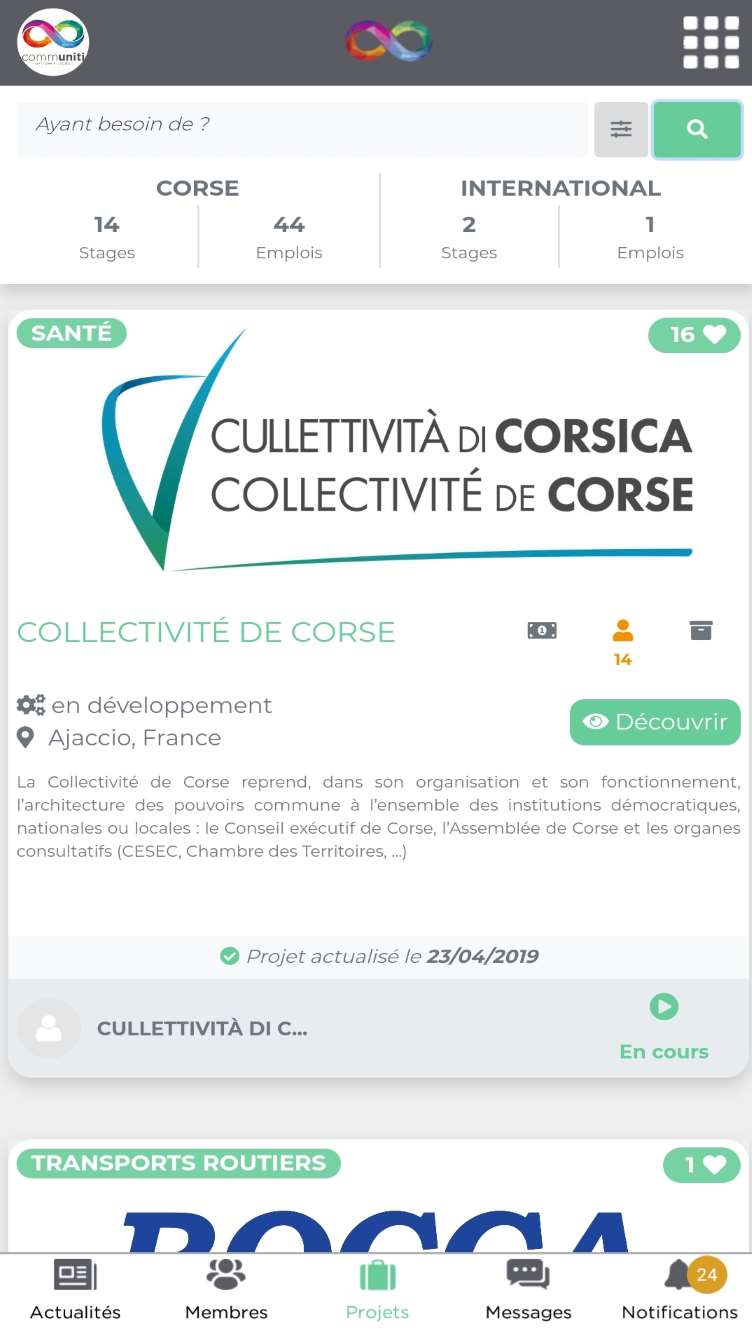 Application Communiti Corsica